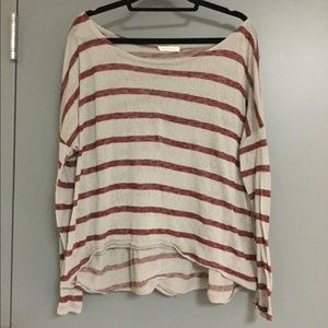 Red and grey stripped shirt